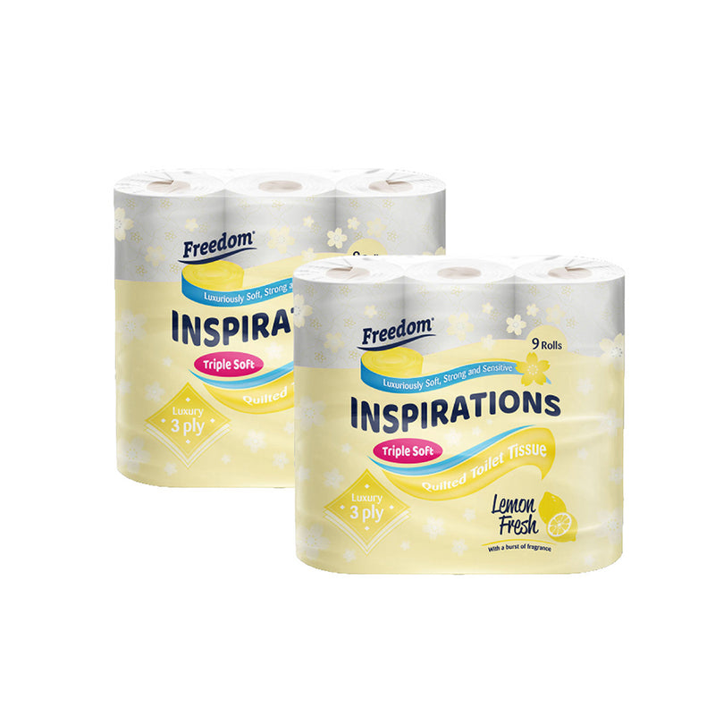 Freedom 3ply Quilted Toilet Tissue Lemon 9Rolls