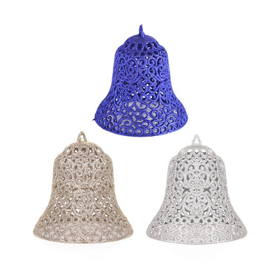 Giant Glitter Christmas Bell Decoration 4 Colours
