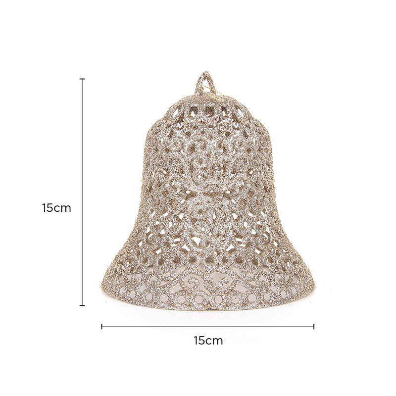 Giant Glitter Christmas Bell Decoration 4 Colours