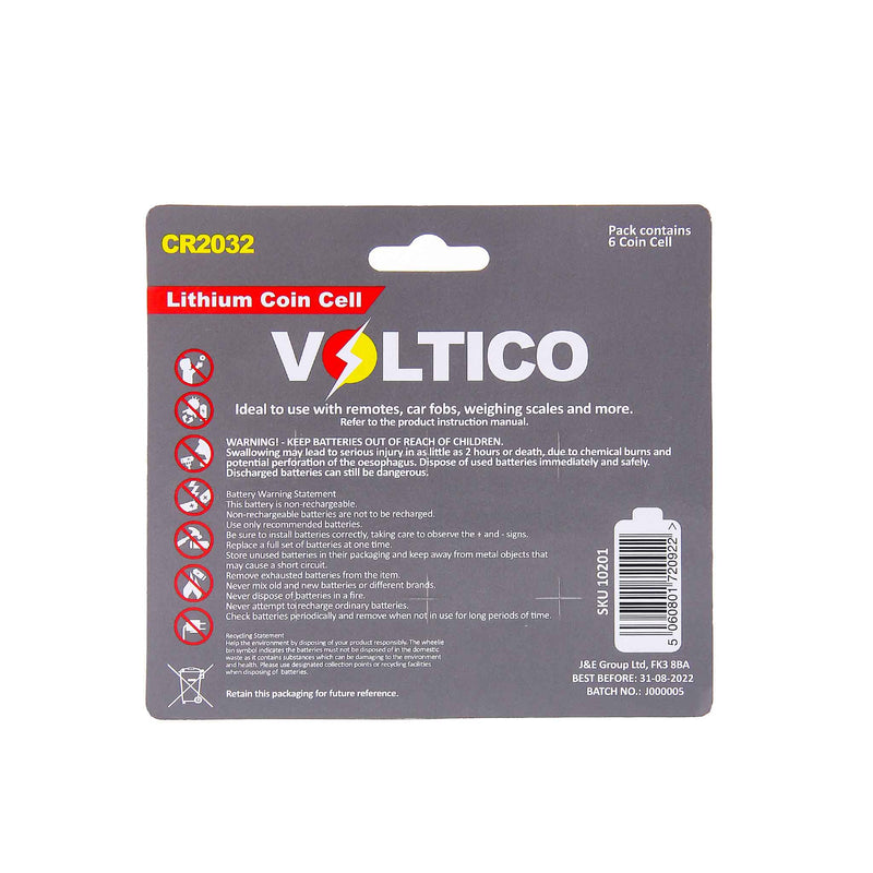 Voltico Lithium Coin Cell 6PC