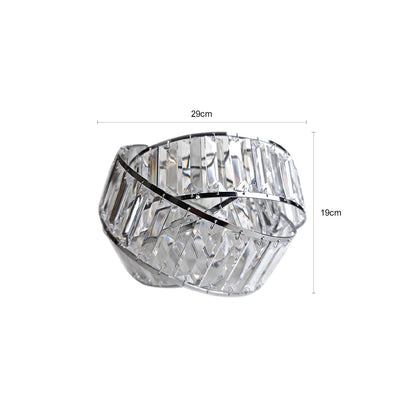 Modern Chrome with Acrylic Crystals Interwoven Rings Lamp Shade