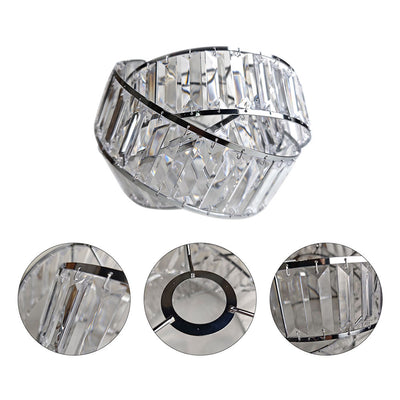 Modern Chrome with Acrylic Crystals Interwoven Rings Lamp Shade