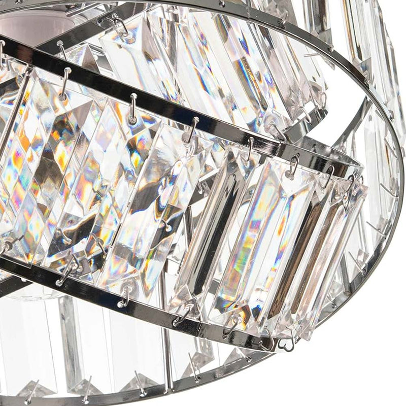 Modern Chrome with Acrylic Crystals Interwoven Rings Lamp Shade