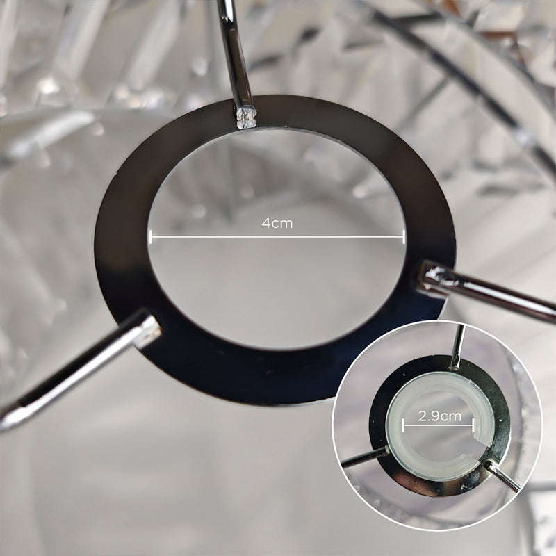 Modern Chrome with Acrylic Crystals Interwoven Rings Lamp Shade