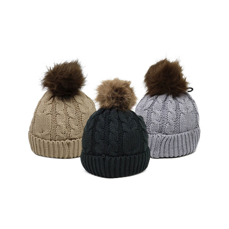 Ladies ProHike Bobble Hat With Faux Fur Pom Pom