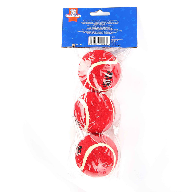 Pet Toy Tennis Balls Red 3PK