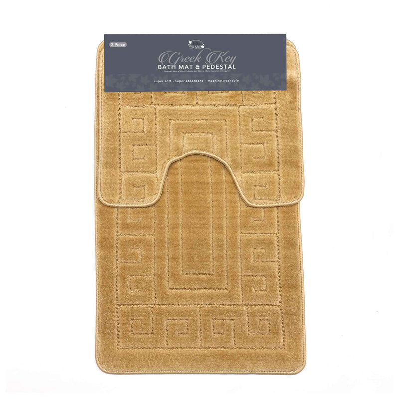 Greek Key Bathmat & Pedestal 2PC