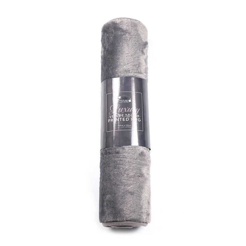 Printed Velvet Rug Silver 100X150cm