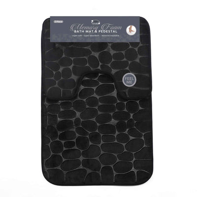 Memory Foam Pebble Bath Mat & Pedestal