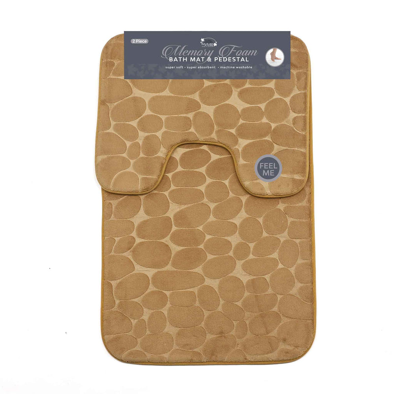 Memory Foam Pebble Bath Mat & Pedestal