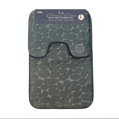Memory Foam Pebble Bath Mat & Pedestal