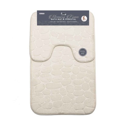 Memory Foam Pebble Bath Mat & Pedestal