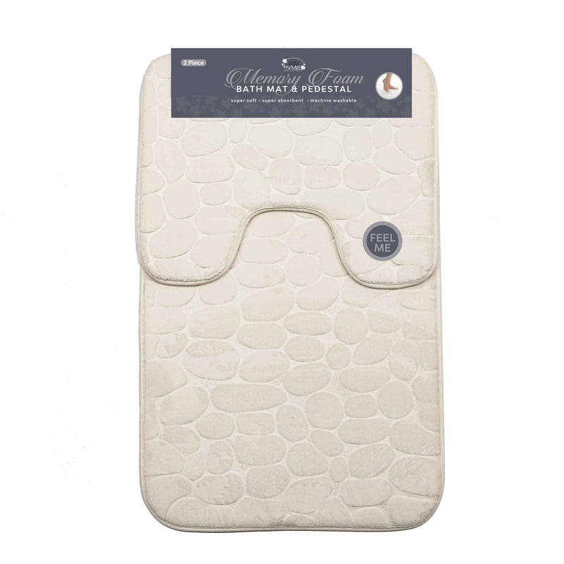 Memory Foam Pebble Bath Mat & Pedestal