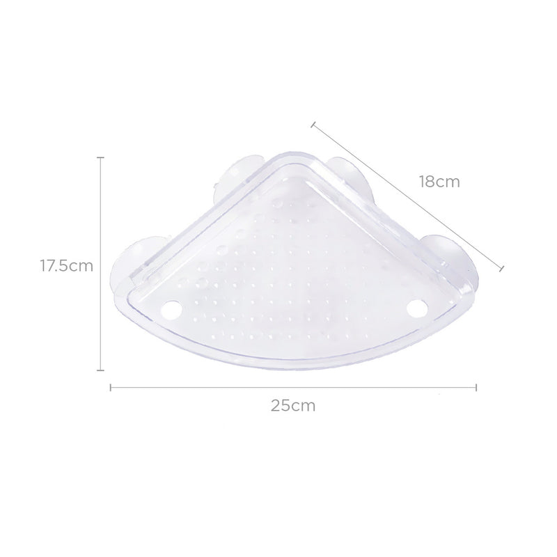 Plastic Corner Shelf with Suction Cups
