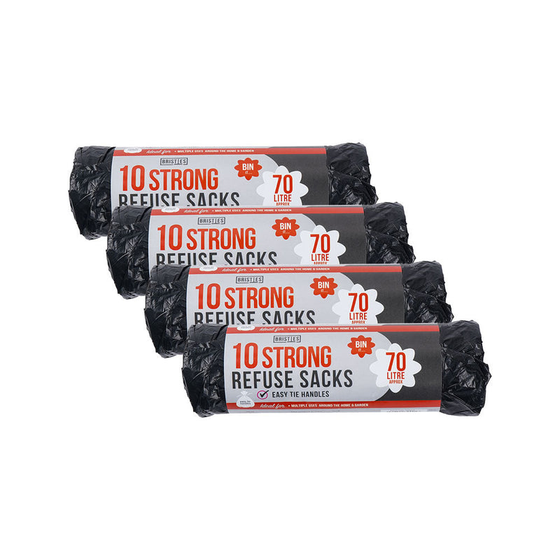 Strong Tie Handles Refuse Sacks 70L 10S X 4PK