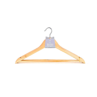 Non Slip Wooden Shoulder Notches Coat Hangers 4PK