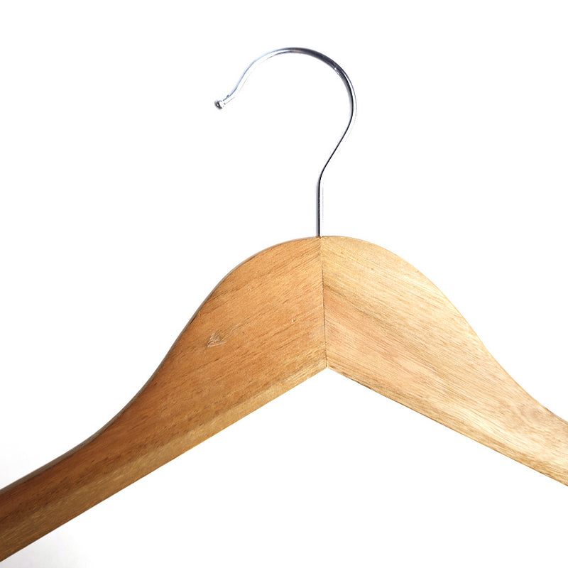 Non Slip Wooden Shoulder Notches Coat Hangers 4PK