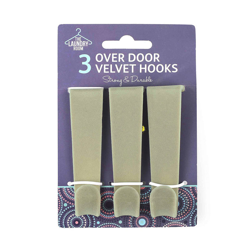 Velvet Over Door Hook 3PK