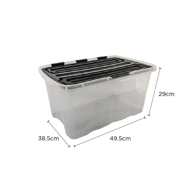 45L Clear Plastic Storage Box With Flip Lid
