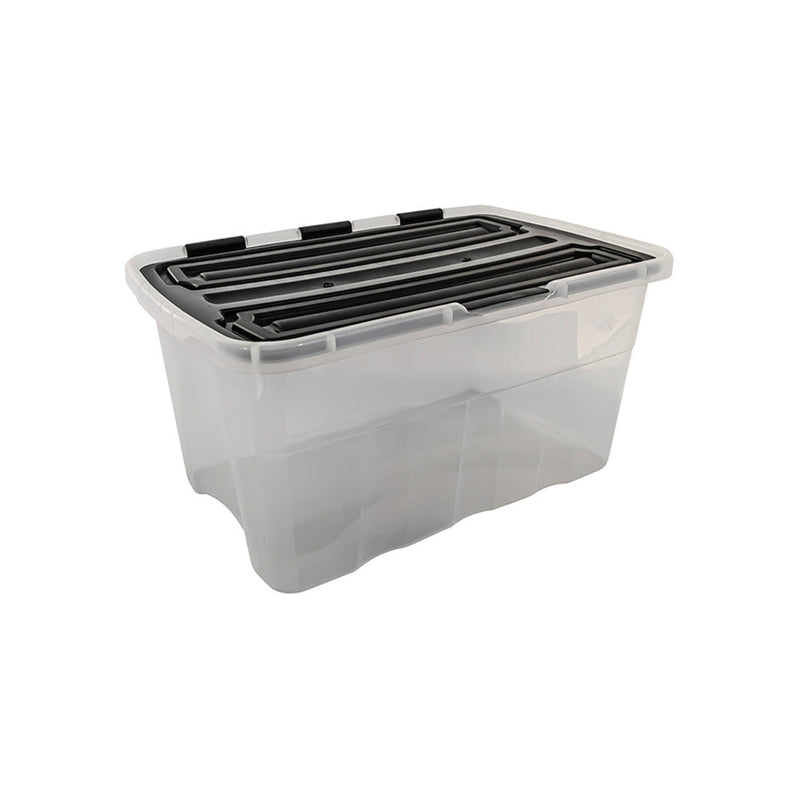 45L Clear Plastic Storage Box With Flip Lid