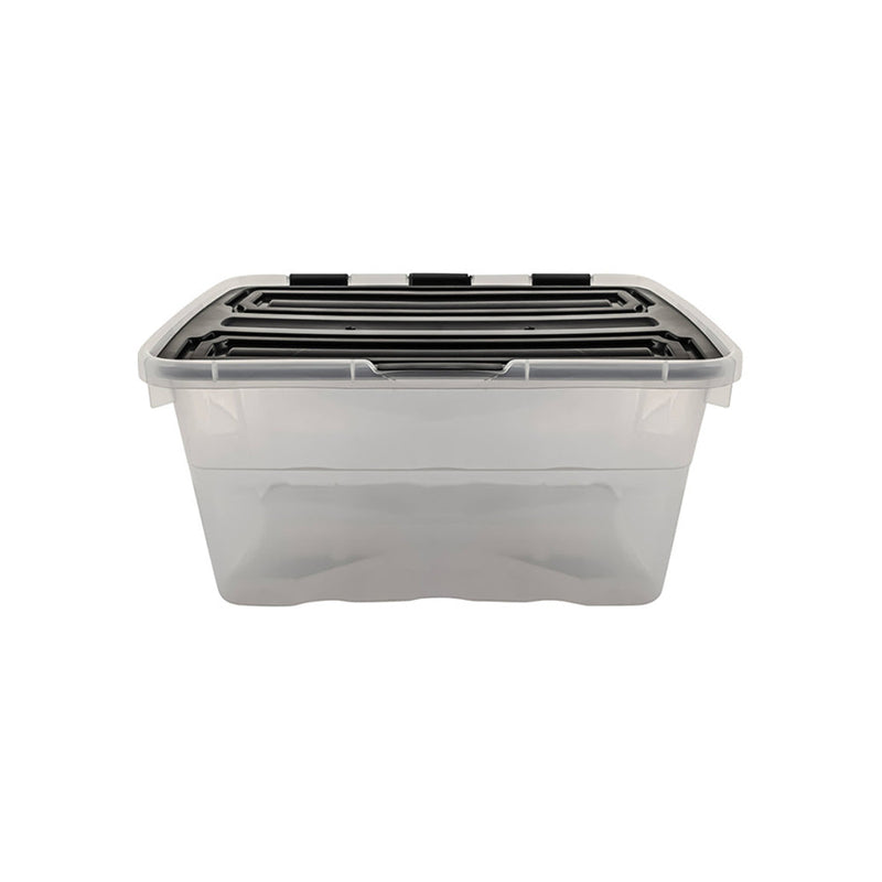 45L Clear Plastic Storage Box With Flip Lid