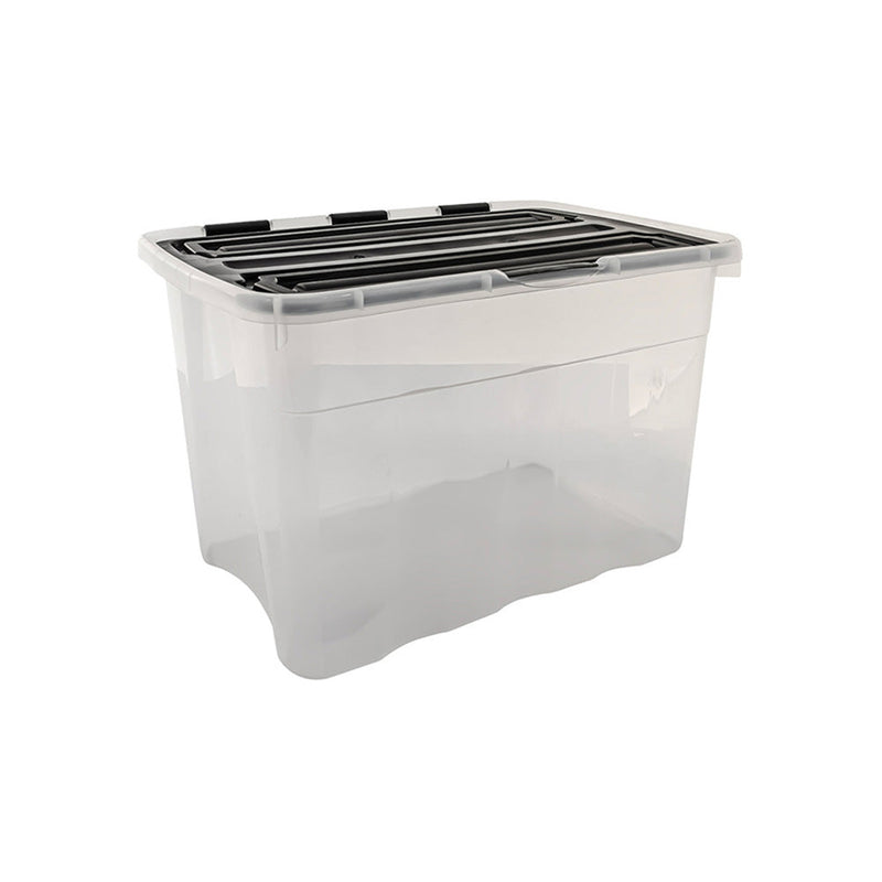 65L Clear Plastic Storage Box With Flip Lid
