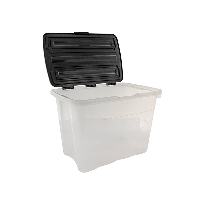 65L Clear Plastic Storage Box With Flip Lid