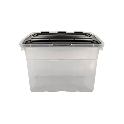65L Clear Plastic Storage Box With Flip Lid