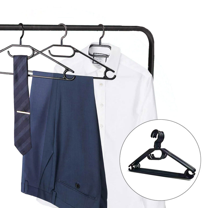 Swivel Clothes Hook Hangers with Rotating Hook & Tie 6PK