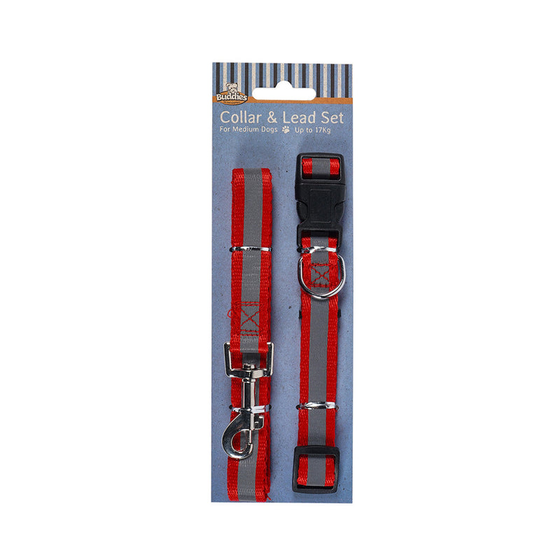 Dog Collar & Lead Set Assorted Colour