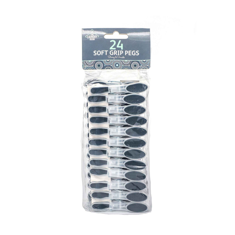 24 Soft Grip Laundry Pegs