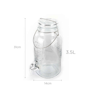 Mason jar Glass Drinks Dispenser 3.5L