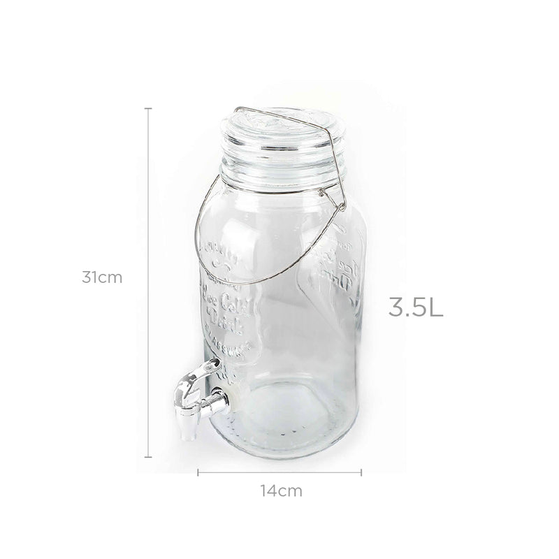 Mason jar Glass Drinks Dispenser 3.5L