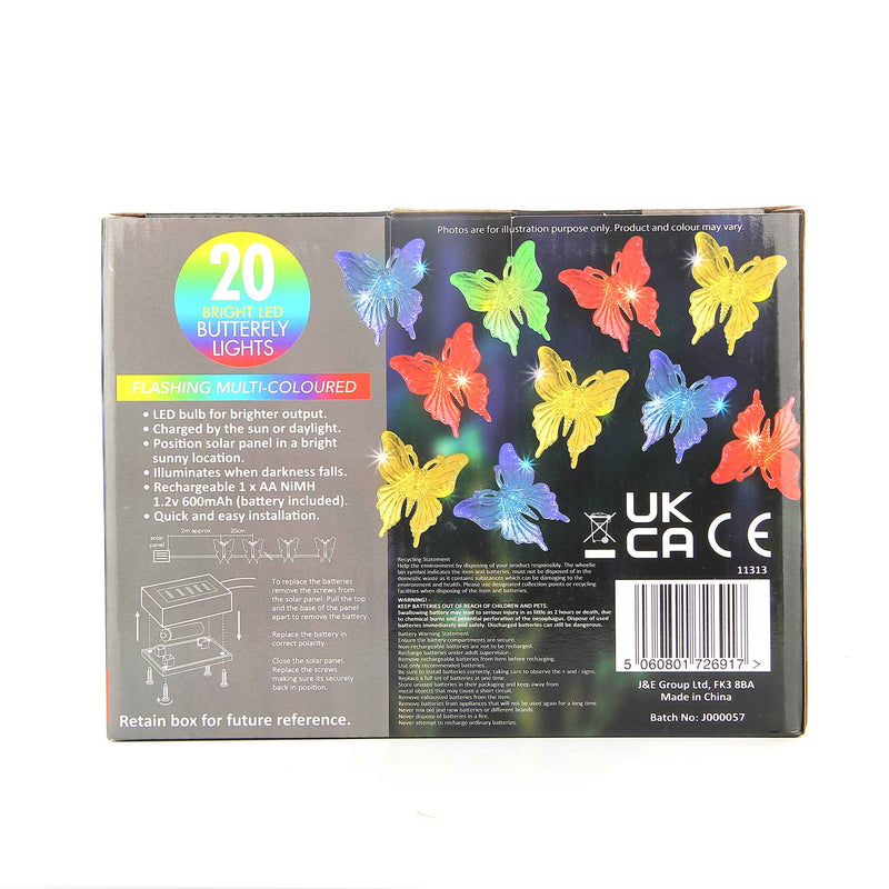 20 LED Dragonfly & Butterfly String Solar Lights