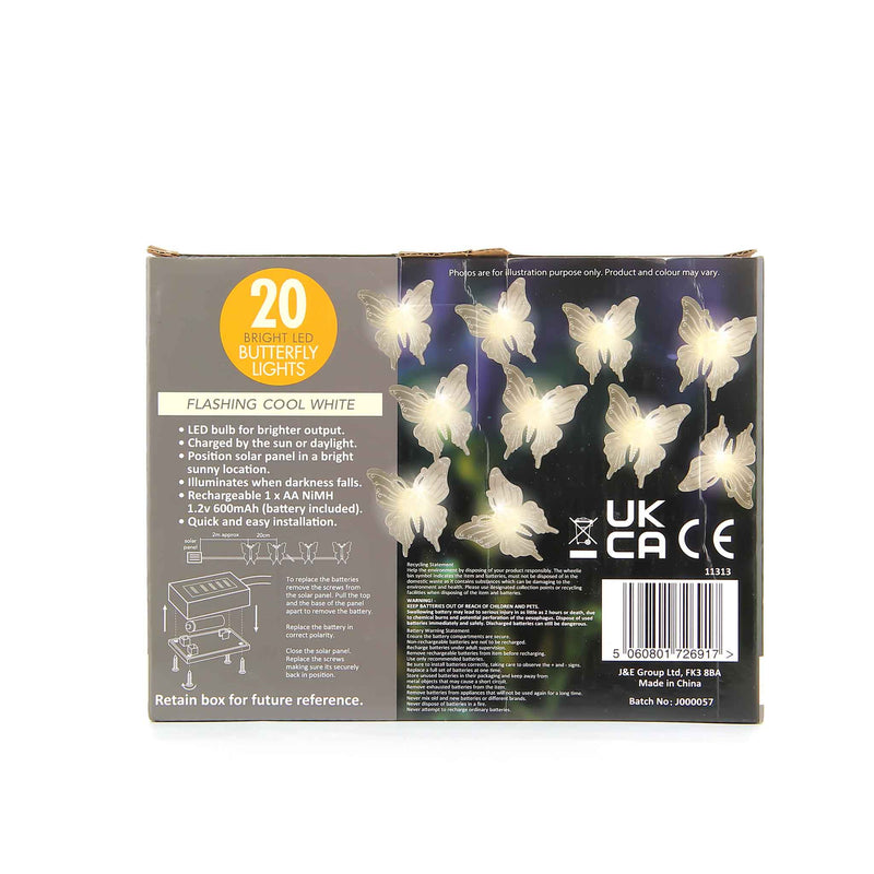 20 LED Dragonfly & Butterfly String Solar Lights