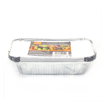 Foil Containers & Lids 8PK 19x10cm