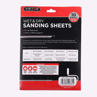Wet & Dry Sanding Sheet 10PC
