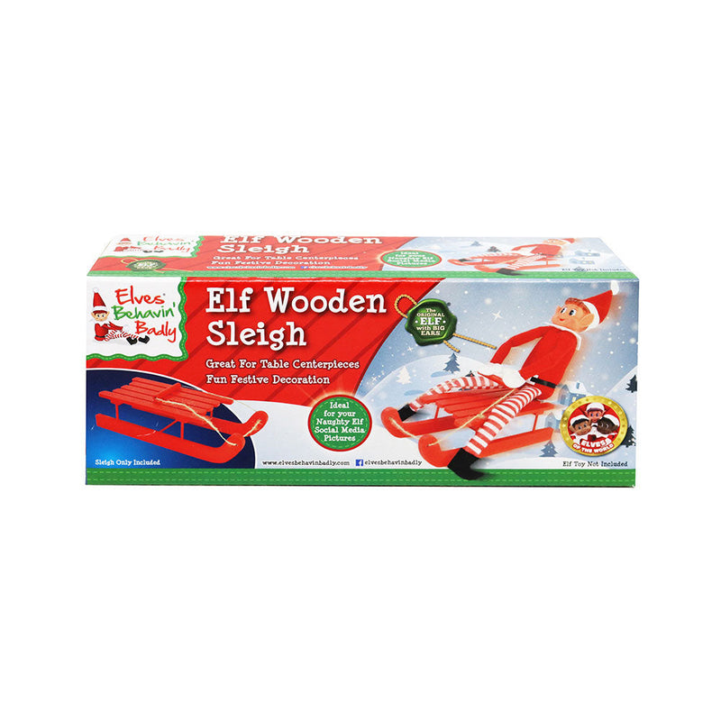 Elf Red Wooden Sleigh