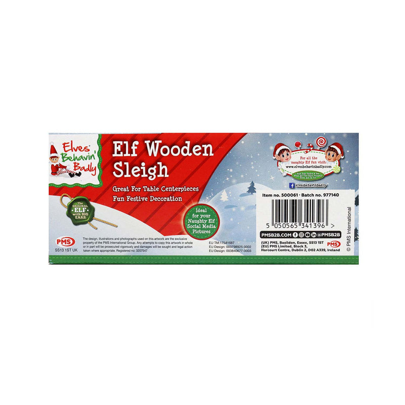 Elf Red Wooden Sleigh
