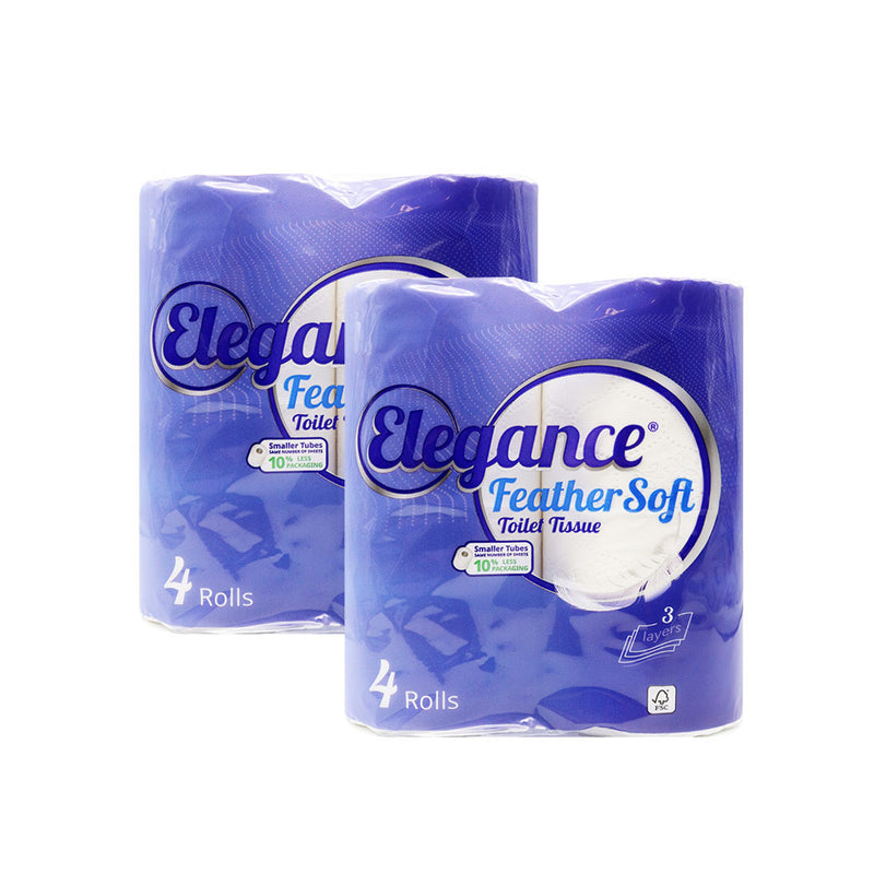 Elegance Feather Soft Toilet Tissue 3Ply 4 Rolls