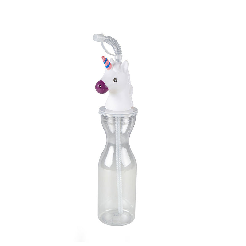 Kids Character Bottle With Straw