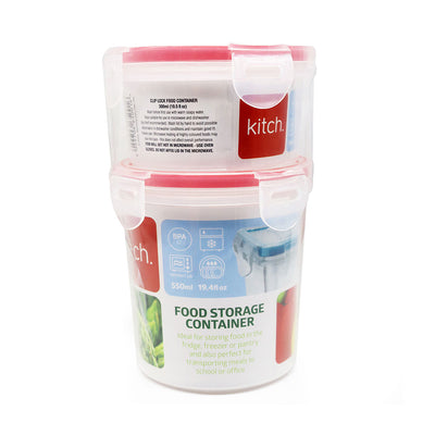 Round Click & Close Food Container Set 300ML & 550ML