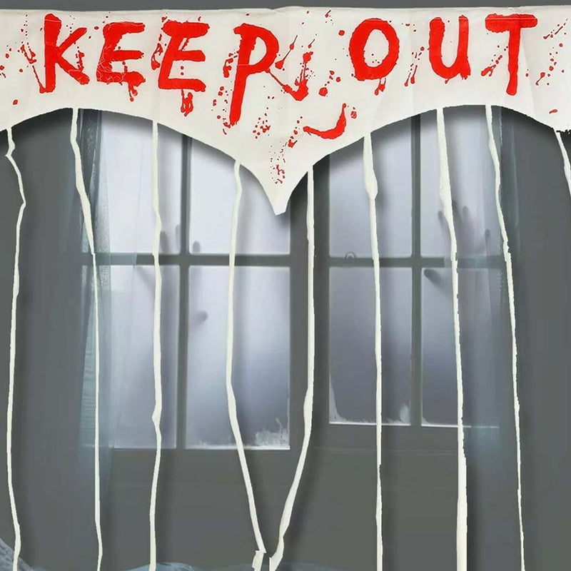 Spooky Bloody Keep Out Door Curtain