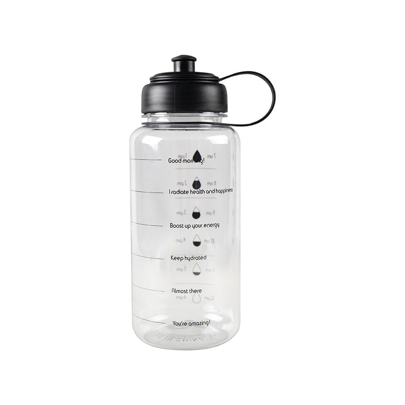 Clear Drinking Bottle With Time Marker 1L