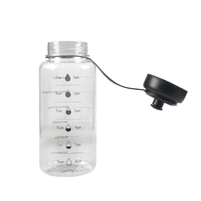 Clear Drinking Bottle With Time Marker 1L