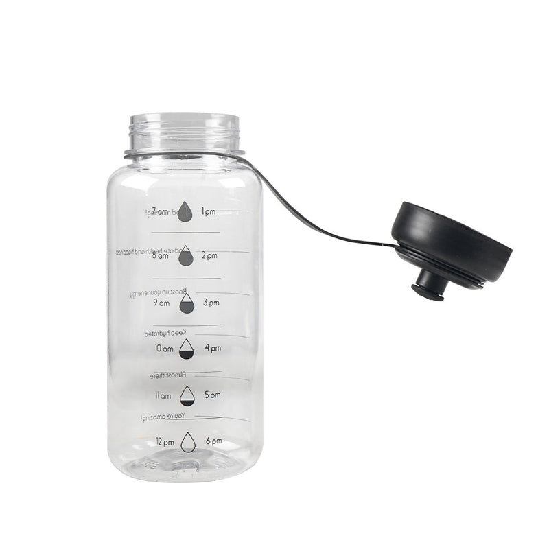Clear Drinking Bottle With Time Marker 1L