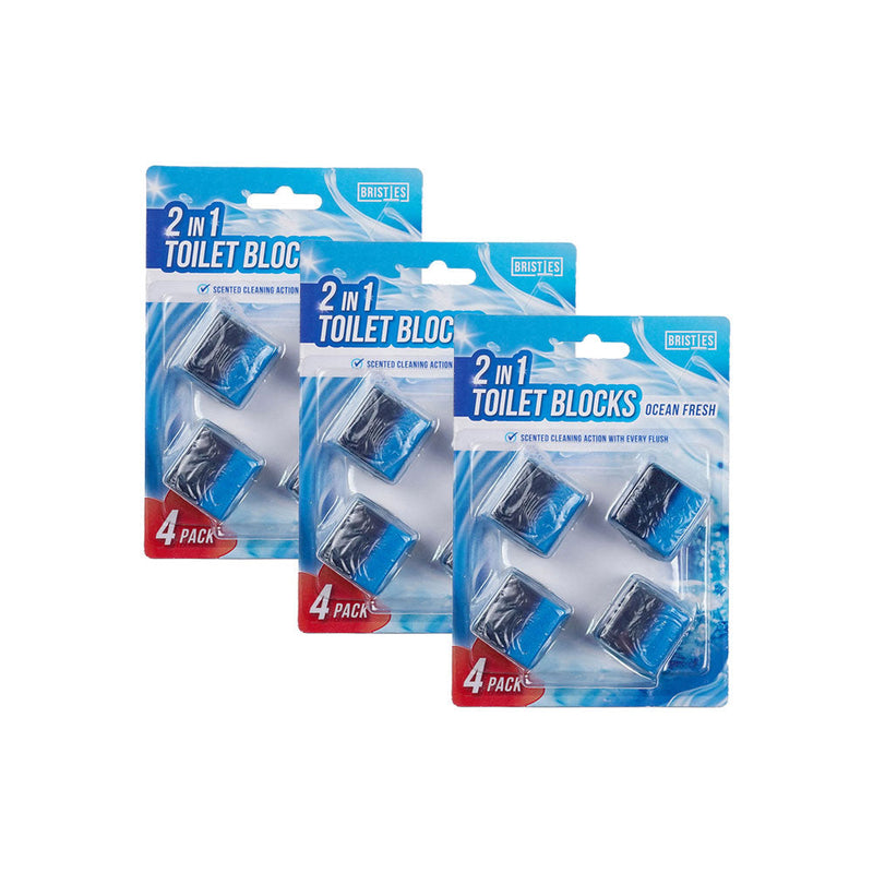 2In1 Toilet Blocks Cube Ocean Fresh 4Pack x 3PK