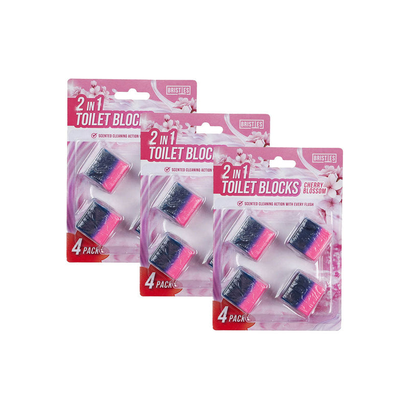 2In1 Toilet Blocks Cube Cherry Blossom 4Pack x 3PK