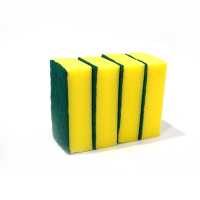 Extra Large Sponge Scourers Yellow 4PK