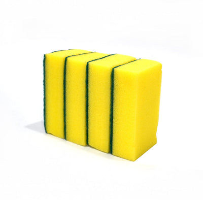 Extra Large Sponge Scourers Yellow 4PK